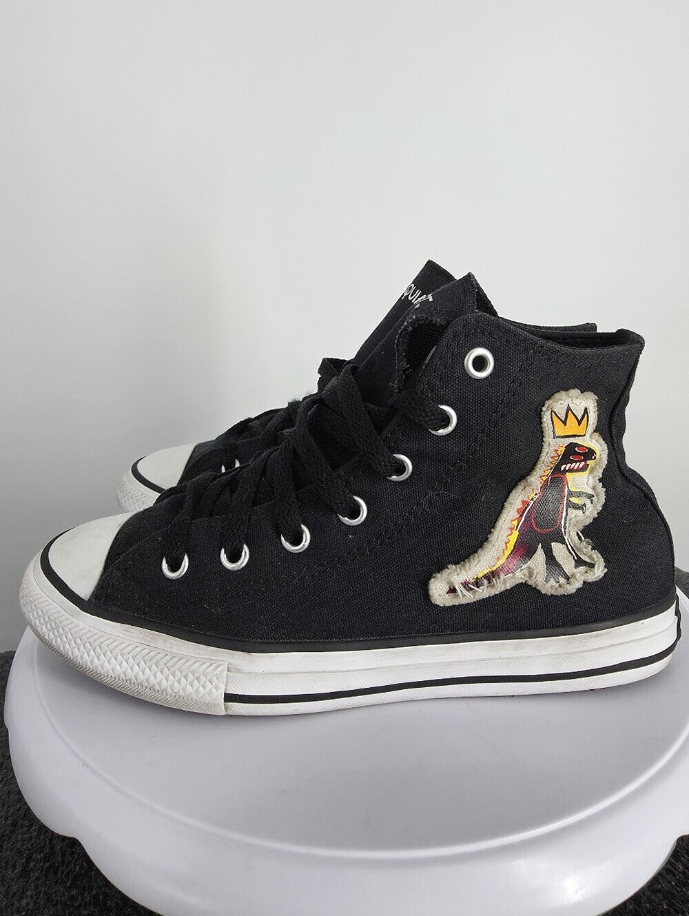 Converse x Jean-Michel Basquiat Chuck Taylor Hi Top Black Youth Size 3 Dino Shoe